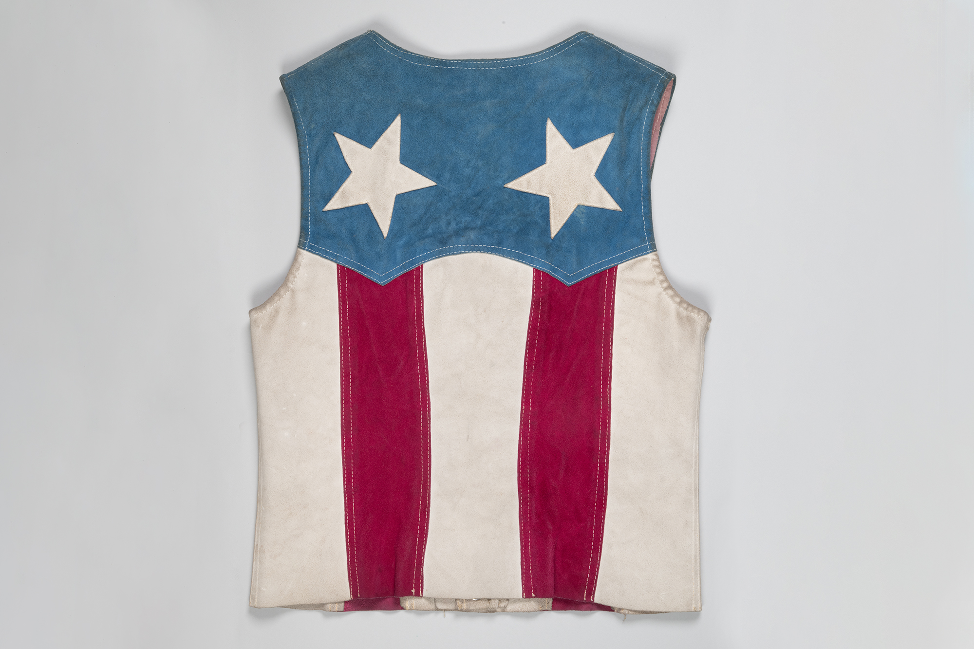 Image of American flag vest worn by Mark Dempsey, ca. 1970